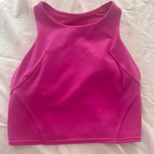 Lululemon Athletica Pink Fitted Crop Tank Top
